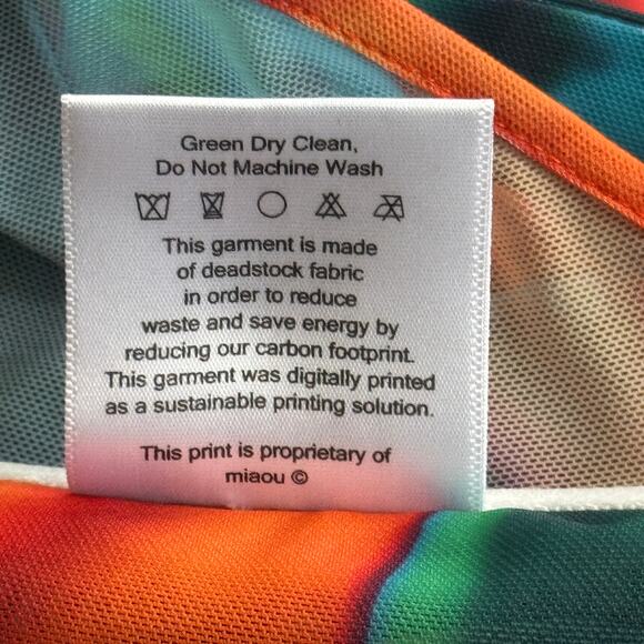 Miaou Tati Mesh Tie Top Thermal Orange Multicolor Size Medium NWT - Picture 10 of 10
